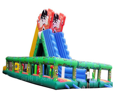 專業(yè)供應新世紀樂園氣模玩具 大中小型充氣蹦床與充氣大滑梯，項城市水寨予龍游樂設備廠引領(lǐng)游樂新風尚